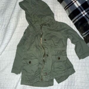 Old Navy Olive Green Hooded Kids Jacket